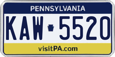 PA license plate KAW5520
