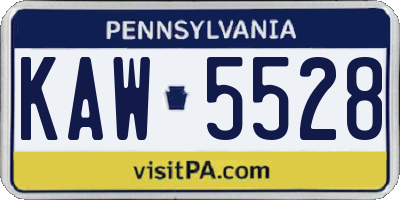 PA license plate KAW5528