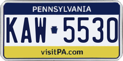 PA license plate KAW5530