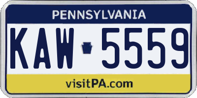PA license plate KAW5559