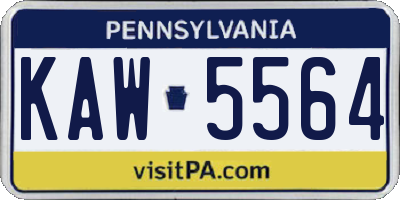 PA license plate KAW5564