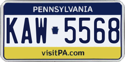 PA license plate KAW5568