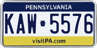 PA license plate KAW5576