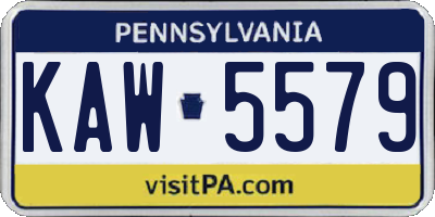 PA license plate KAW5579