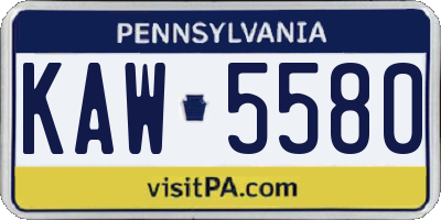 PA license plate KAW5580