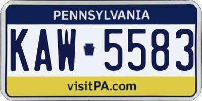 PA license plate KAW5583