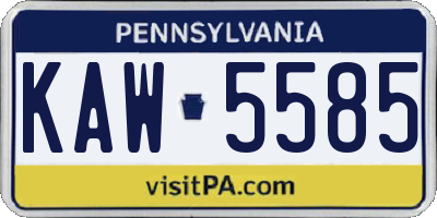 PA license plate KAW5585