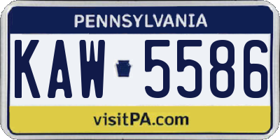 PA license plate KAW5586