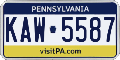 PA license plate KAW5587