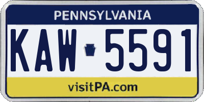 PA license plate KAW5591