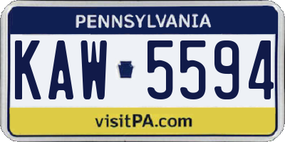 PA license plate KAW5594