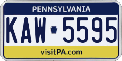 PA license plate KAW5595
