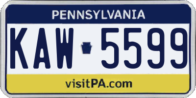 PA license plate KAW5599