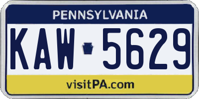PA license plate KAW5629