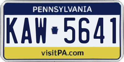 PA license plate KAW5641