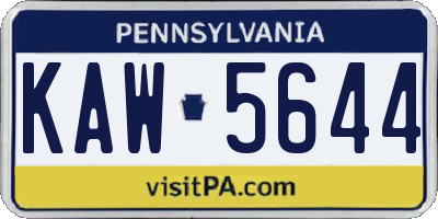PA license plate KAW5644