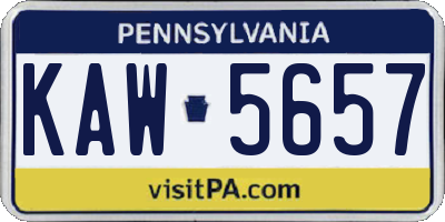 PA license plate KAW5657