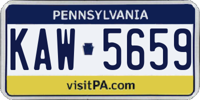 PA license plate KAW5659