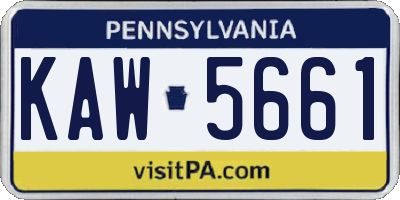 PA license plate KAW5661