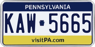 PA license plate KAW5665