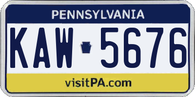 PA license plate KAW5676