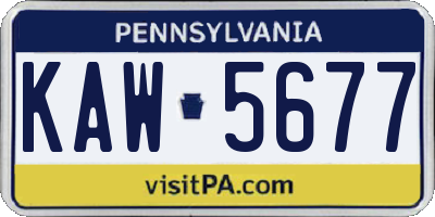 PA license plate KAW5677