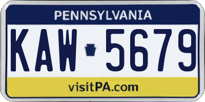 PA license plate KAW5679