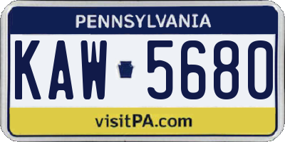 PA license plate KAW5680