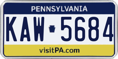 PA license plate KAW5684
