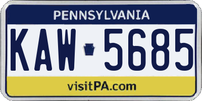 PA license plate KAW5685