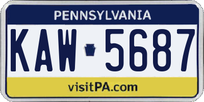 PA license plate KAW5687