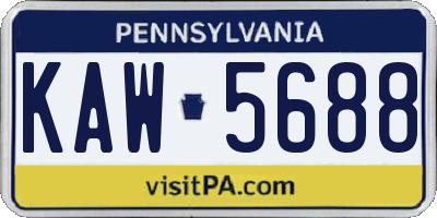 PA license plate KAW5688