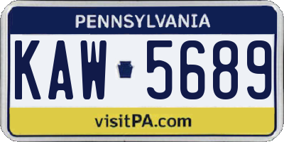 PA license plate KAW5689