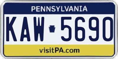 PA license plate KAW5690