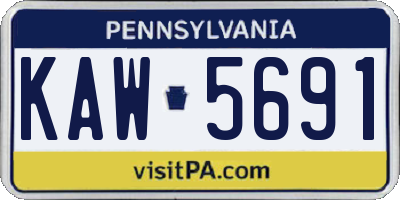 PA license plate KAW5691