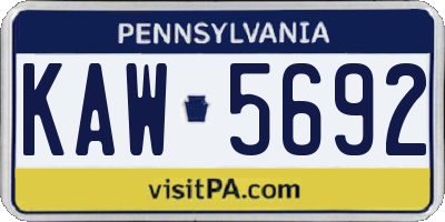PA license plate KAW5692