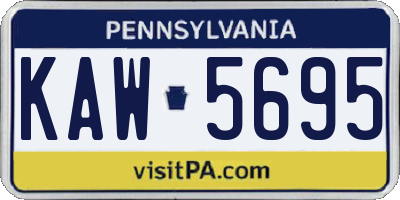 PA license plate KAW5695