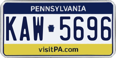 PA license plate KAW5696