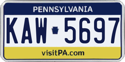 PA license plate KAW5697