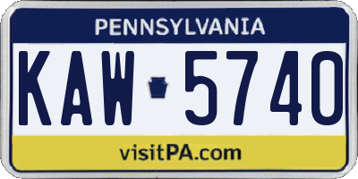 PA license plate KAW5740