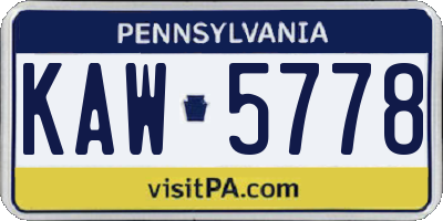 PA license plate KAW5778