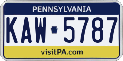 PA license plate KAW5787