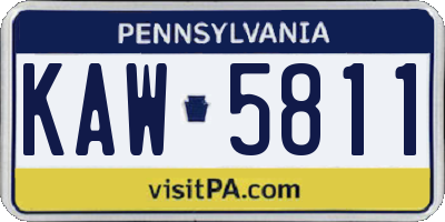 PA license plate KAW5811