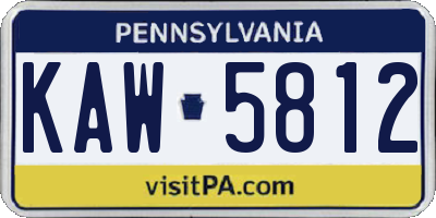 PA license plate KAW5812