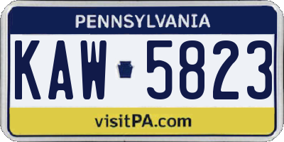 PA license plate KAW5823