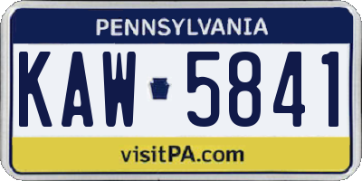 PA license plate KAW5841
