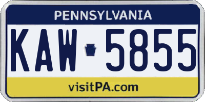 PA license plate KAW5855