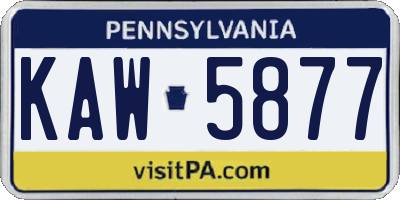 PA license plate KAW5877