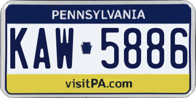 PA license plate KAW5886