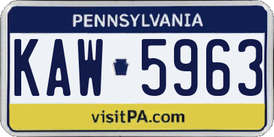 PA license plate KAW5963